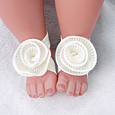 White Barefoot Sandals & Headband Set 