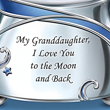 Gold Base Snow Globe Glitter Dome I Love You to the Moon and Back Snow Globe 