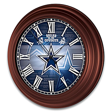 Dallas Cowboys Sport Team Blue Logo Round Wall Clock 