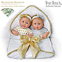 Linda Murray Silver And Gold Twins Baby Doll Set