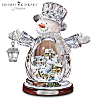 Thomas Kinkade Crystal Snowman Figurine Featuring Light-Up Thomas Kinkade Crystal Snowman Figurine Featuring Light-Up