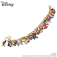 Disney100: Womens Charm Bracelet Featuring 17 Sculpted Charms Of Memorable  Disney Characters