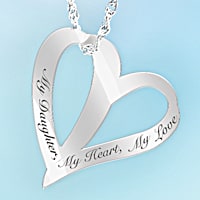 From Dad My Daughter My Heart My Love 3 Diamond Pendant Necklace