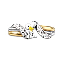 SNOOPY シルバーリング フォーエバーダイヤモンド レディース