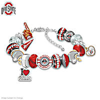 Fashionable Fan Ohio State University Buckeyes Charm Bracelet