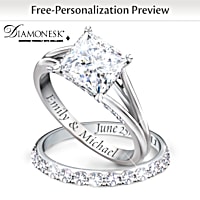 Women's personalized bridal ring set deals
