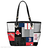 Boston Red Sox MLB Patchwork Tote Bag With Team Logos