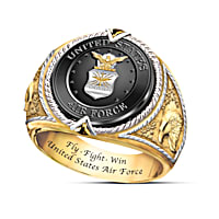 U.S. Air Force Fly, Fight, Win Sterling Silver Tribute Ring