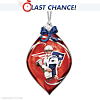 New England Patriots Tom Brady Illuminated NFL Glass Christmas