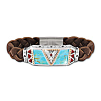 Native Spirit Mens Turquoise Bracelet Featuring Sculpted