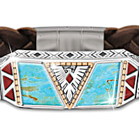 Native Spirit Mens Turquoise Bracelet Featuring Sculpted