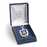 U.S. Navy Mens Stainless Steel Eagle Shield Pendant Necklace