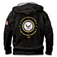 スウェット・トレーナー COVERNAT Border Collie Emblem Man to Man Navy U.S. Navy Zip Up Hoodie – Fleece-Lined, Front-Zip Jacket