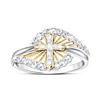 Light Of Faith Womens Religious White Topaz Ring
