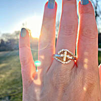 ファラオリング Light Of Faith Womens Religious White Topaz Ring