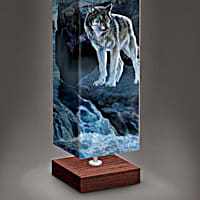 Al Agnew Mystic Moonlight Wolf Art Floor Lamp With Foot Pedal Switch