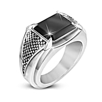 Reign Of Power Mens Stainless Steel Ring Featuring An
