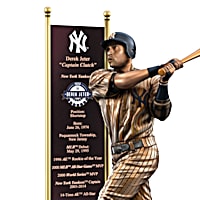 New York Yankees Derek Jeter MLB Sculpture Featuring A Beveled Glass Panel  With A Full-Color