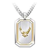 Stainless Steel Dog Tag With 24K Gold Ion-Plated Accents