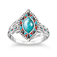 入荷now 口コミ Sterling Southwest Womens Silver A With Hand-Set Ring アクセサリー