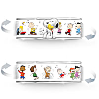 PEANUTS Happiness Womens Sterling Silver Plated Spinning