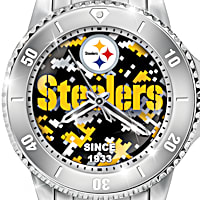 Pittsburgh Steelers Mens Stainless Steel NFL Watch Featuring A