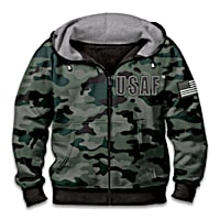 Military Camo U.S. Air Force Mens Cotton Blend Full-Zip