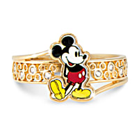 Disney Legendary 18K Gold-Plated Ring Featuring An Image Of