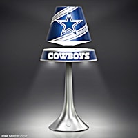 Dallas Cowboys NFL Levitating Lamp Adorned With Team Logo And Colors Featuring A Shade That Hovers And Rotates In Mid Air
