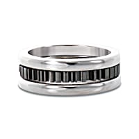 Mens Platinum-Plated Ring Engraved Inside With The Hidden Mens Platinum-Plated Ring Engraved Inside With The Hidden