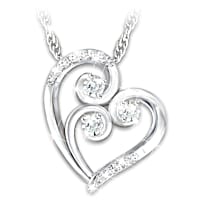 Legacy Of Love Topaz And Diamond Pendant Necklace