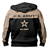 U.S. Army Honor Mens Two-Toned Black And Tan Full-Zip Hoodie