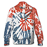 Red white and blue tie dye hoodie outlet