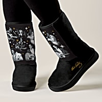 Presley ankle boots in black faux suede outlet