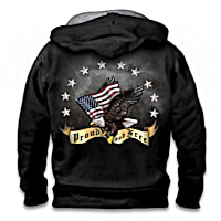 Proud And Free Mens Black Cotton Blend Knit Front-Zip Hoodie