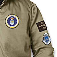 ジャケット・アウター U.S. AIR FORCE Men's Air Force Bomber Jacket – Khaki Full-Zip Jacket With