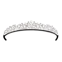 Rhodium-Plated Tiara With A Cushioned Velvet Headband Liner  display picture 1