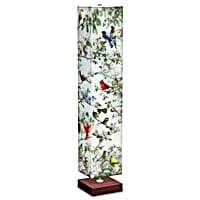 Floor Lamp Adorned With Bird Art By James And Joseph Hautman On All 4 Sides With Floor Switch