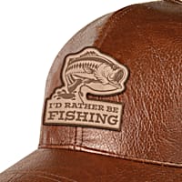 *RARE* VTG Anglers' Inn Utah Finest in Fishing Mens Hat Adjust. Burg. Faux  Suede