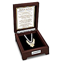 Stainless Steel U.S. Air Force Logo Pendant With 24K Gold
