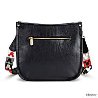Black Faux Leather Handbag Adorned With Disneys Mickey Mouse Black Faux Leather Handbag Adorned With Disneys Mickey Mouse