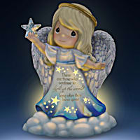 Precious Moments Gods Help Religious Angel Figurine Hand-Painted With  Pearlescent Finishes & Adorned With Golden Accents & Sparkling Glitter