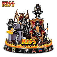 Illuminated KISS Sculpture With Hand-Painted Metallic