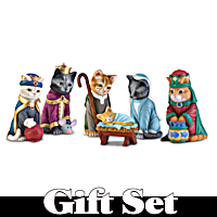 Bradford exchange cat nativity 2025
