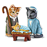 The PURR-fect Christmas Pageant Nativity Cat Figurine Collection