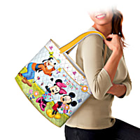 Disney Mickey & Friends Diamond Quilted Tote Bag Collection Adorned With  Colorful Disney Character Art And Matching Charms