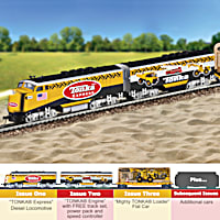 Illuminated Electric Train Featuring Hand Painted TONKA Vehicles