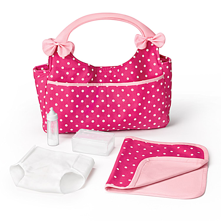 Baby doll diaper bag with cheap accessories