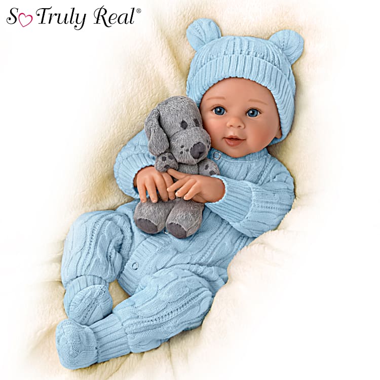 Sherry Rawn So Truly Real Aiden My Snuggle Pup Vinyl Baby Doll And Plush Dog Set