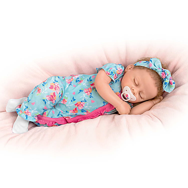 Realistic baby shop doll that breathes